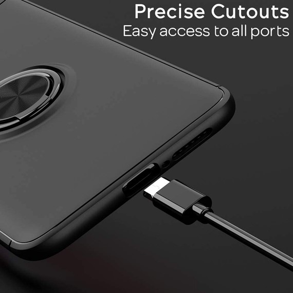 Xiaomi Mi 10 CaseUp Finger Ring Holder Kılıf Siyah Rosegold 5